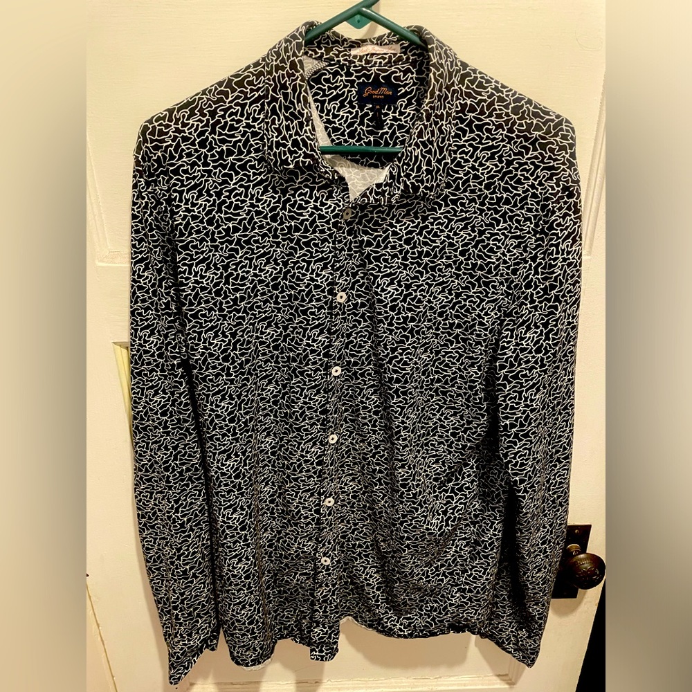 Good Man Brand - Mens Stretch Buttoned Down Pattern Shirt - Medium